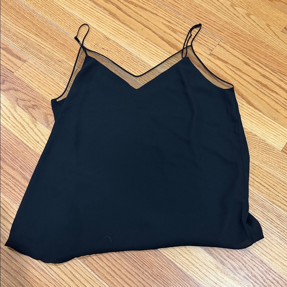 New Aritzia Babaton mesh black v neck cami tank top